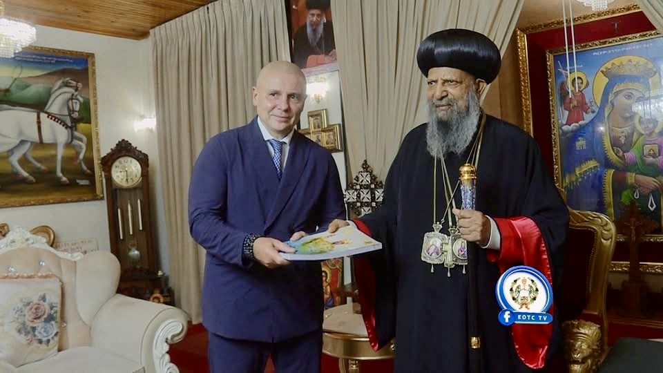 His Holiness the Patriarch Meets with the Italian Ambassador to Ethiopia, Agostino Palese, at His Office